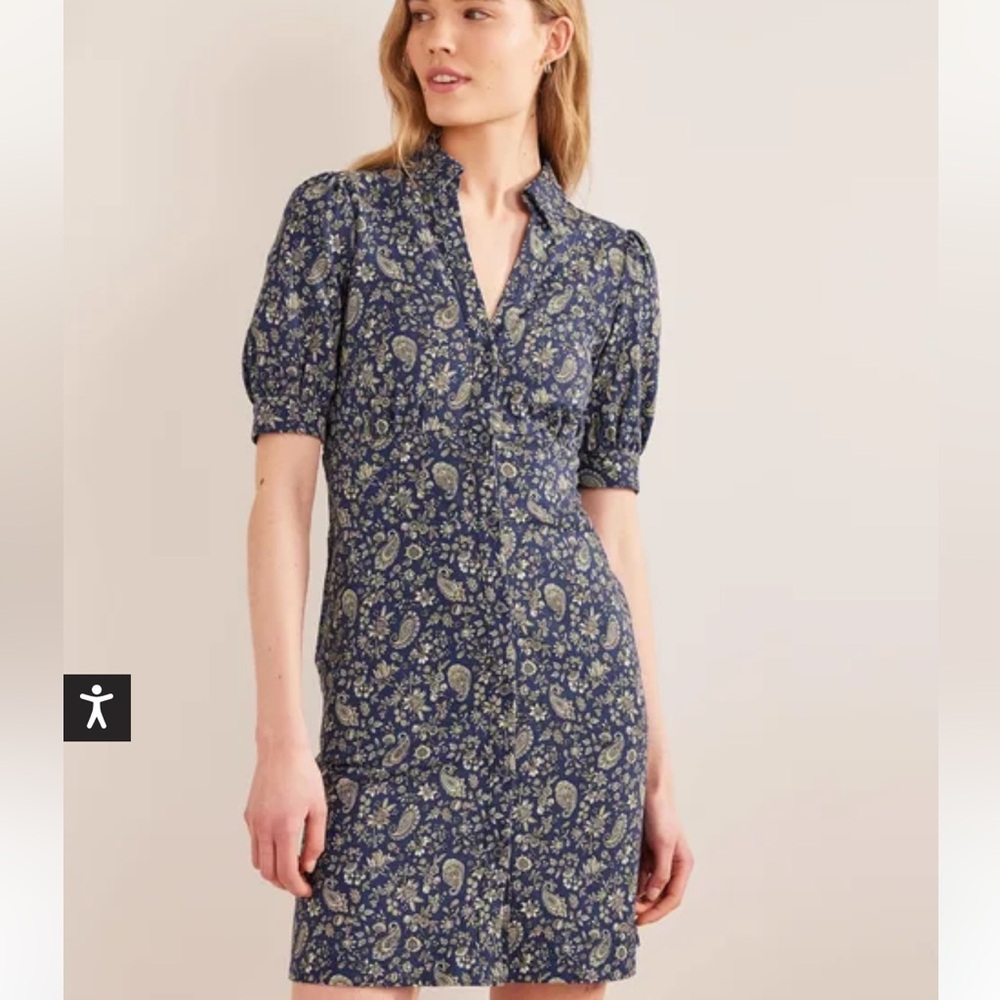 Boden Button Jersey Mini Tea Dress